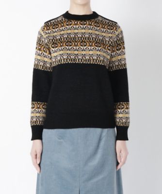【SALE（三越）】＜beautiful people/ビューティフルピープル＞ フェアアイルプルオーバー(163521045) black 【三越・伊勢丹/公式】