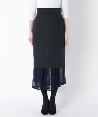 【SALE（三越）】＜サカヨリ/sakayori＞ 撥水ツイルxメッシュ リバーシブルスカート(S26-32301) クロxネイビー 【三越・伊勢丹/公式】