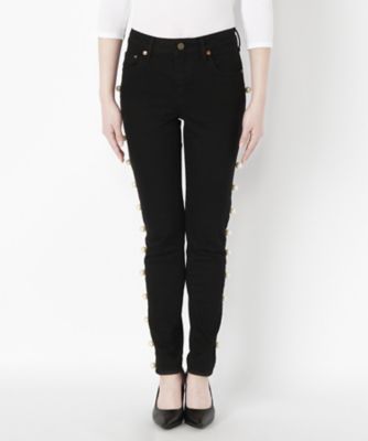 ＜Tu es mon TRESOR＞ サイドパールモチーフデニムパンツ(EDGE BK-1002-PS) 【三越・伊勢丹/公式】