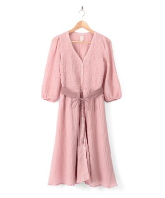 【SALE（伊勢丹）】＜ロザリームーン/Rosary moon＞ &starf;別注シャーリングドレス(17RS-1116) PINK 【三越・伊勢丹/公式】