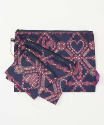 ＜THE SOUVENIR SHOP＿ANNA SUI＞ 鳥柄ポーチ3点セット(80340016) ネービーブルー(25) 【三越・伊勢丹/公式】