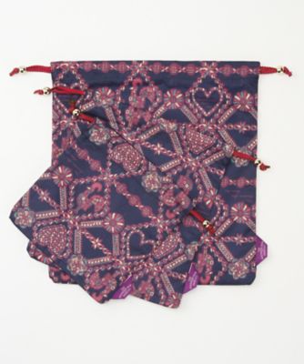 ＜THE SOUVENIR SHOP＿ANNA SUI＞ 鳥柄 軽量巾着セット(80320080) ネービーブルー(25) 【三越・伊勢丹/公式】