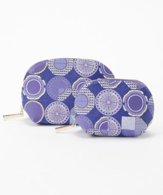 ＜THE SOUVENIR SHOP＿ANNA SUI＞ プレート柄 合皮ラウンドポーチ 2個セット(80320087) アオ(20) 【三越・伊勢丹/公式】