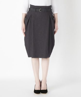 【SALE（三越）】＜ワイエムウォルツ/Y.M.Walts＞ タックドレープスカート YB4K-104* グレー 【三越・伊勢丹/公式】