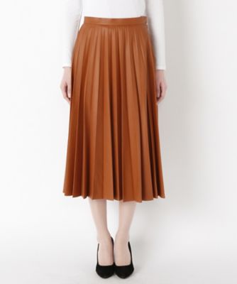 【SALE（伊勢丹）】＜レディ フォア ザ ウィークエンド/Ready for the Weekend＞ レザープリーツスカート(77677101) キャメル（CAMEL） 【三越・伊勢丹/公式】