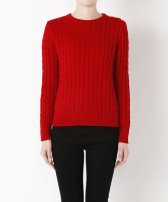 【SALE（伊勢丹）】＜レディ フォア ザ ウィークエンド/Ready for the Weekend＞ ケーブルニット(ISE-15F-11 ) レッド(192RED) 【三越・伊勢丹/公式】