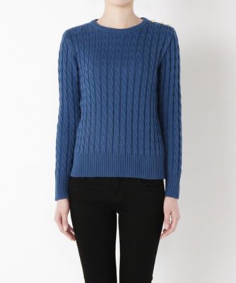 【SALE（伊勢丹）】＜レディ フォア ザ ウィークエンド/Ready for the Weekend＞ ケーブルニット(ISE-15F-11 ) ブルー(149BLUE) 【三越・伊勢丹/公式】