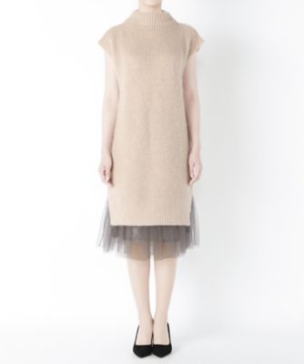 【SALE（伊勢丹）】＜SACRA/サクラ＞ チュールスカート付きニットドレス(SG141011) Ｐベージュ 【三越・伊勢丹/公式】
