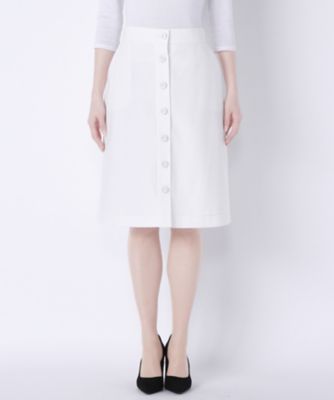 【SALE（伊勢丹）】＜レディ フォア ザ ウィークエンド/Ready for the Weekend＞ フラワーボタンスカート(77678103) ホワイト（WHITE） 【三越・伊勢丹/公式】
