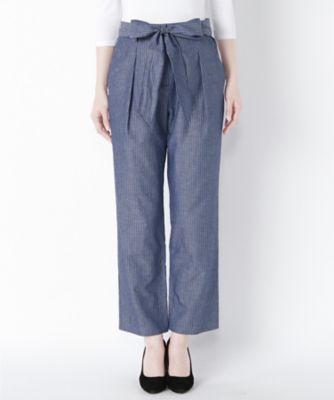 【SALE（伊勢丹）】＜レディ フォア ザ ウィークエンド/Ready for the Weekend＞ ストライプテーパードパンツ(77668105) ホワイト 【三越・伊勢丹/公式】