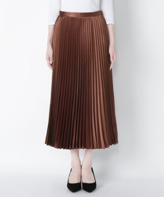 【SALE（伊勢丹）】＜レディ フォア ザ ウィークエンド/Ready for the Weekend＞ サテンプリーツスカート(77679100) 43ブラウン 【三越・伊勢丹/公式】