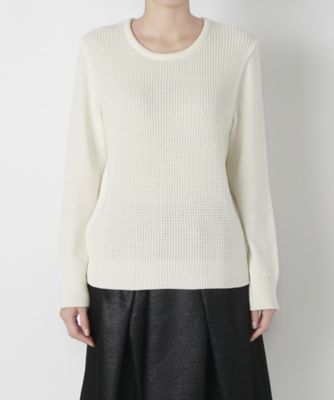 【SALE（伊勢丹）】＜レディ フォア ザ ウィークエンド/Ready for the Weekend＞ ワッフルニット(ISE-16F-07) ホワイト 【三越・伊勢丹/公式】