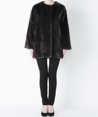 【SALE（伊勢丹）】＜レディ フォア ザ ウィークエンド/Ready for the Weekend＞ フェイクファーコート(FC024) チャコールグレー 【三越・伊勢丹/公式】
