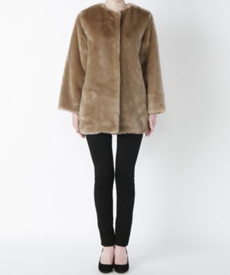 【SALE（伊勢丹）】＜レディ フォア ザ ウィークエンド/Ready for the Weekend＞ フェイクファーコート(FC024) ピンクベージュ 【三越・伊勢丹/公式】
