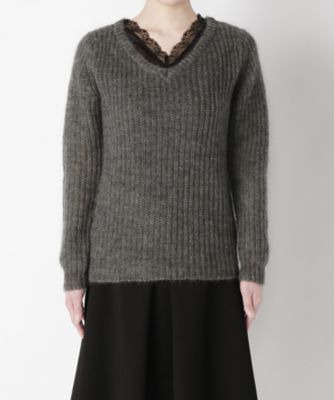 【SALE（伊勢丹）】＜レディ フォア ザ ウィークエンド/Ready for the Weekend＞ モヘア畦Vネックニット(ISE-16F-11) トップグレー 【三越・伊勢丹/公式】