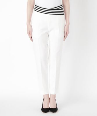 【SALE（伊勢丹）】＜ボーダーズ アット バルコニー/BORDERS at BALCONY＞ ウエストボーダーパンツ(BD17113G02) WHITE 【三越・伊勢丹/公式】