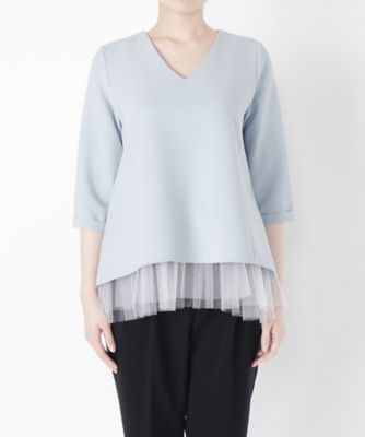 【SALE（三越）】＜マイカ＆ディール/MICA & DEAL＞ チュール付きブラウス(M17B090) サックス 【三越・伊勢丹/公式】