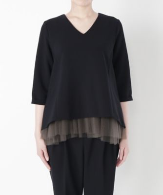 【SALE（三越）】＜マイカ＆ディール/MICA & DEAL＞ チュール付きブラウス(M17B090) ネイビー 【三越・伊勢丹/公式】