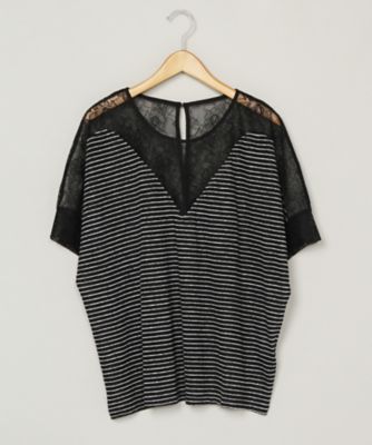 【SALE（伊勢丹）】＜バウムウンドヘルガーデン/BAUM UND PFERDGARTEN＞ 大きいサイズ ELLICEプルオーバー(12480-8162)(クローバー) ブラックxバニラ 【三越・伊勢丹/公式】