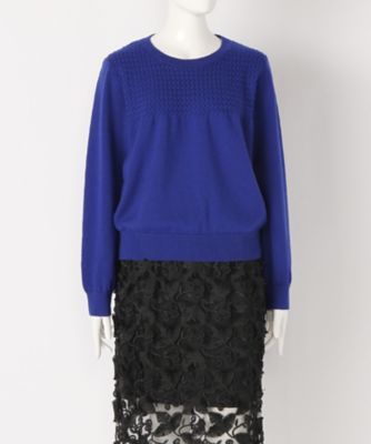 【SALE（伊勢丹）】＜バウムウンドヘルガーデン/BAUM UND PFERDGARTEN＞ 大きいサイズ ニット(D-SW-12540)(クローバー) ブルー 【三越・伊勢丹/公式】