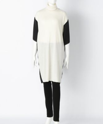 【SALE（伊勢丹）】＜MM6/エムエムシックス＞ 大きいサイズ 配色ハイネックニットドレス(S32CT0827STN647)(クローバー) キャリコ(BEG) 【三越・伊勢丹/公式】