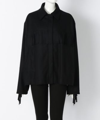 【SALE（伊勢丹）】＜MM6/エムエムシックス＞ 大きいサイズ フリンジジャケット(S32AM0239S47030)(クローバー) ブラック(BLK) 【三越・伊勢丹/公式】