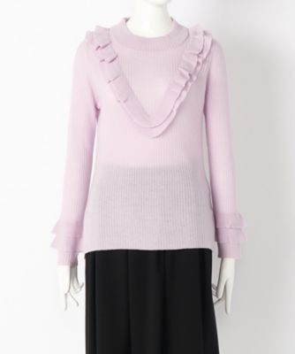 【SALE（伊勢丹）】＜ヴゼット/VOUS ETES＞ 大きいサイズ OMI ラッフルニットプルオーバー(VOK15930)(クローバー) ピンク(pink) 【三越・伊勢丹/公式】