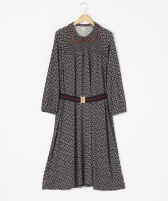 ＜バウムウンドヘルガーデン/BAUM UND PFERDGARTEN＞ 大きいサイズ ペイズリードレス(412-7240711)(クローバー) ネイビー(103navy) 【三越・伊勢丹/公式】