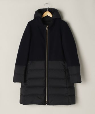 ＜ヘルノ/HERNO＞ 大きいサイズ ウール切り替えコート(PI0712D)(クローバー) ネイビー(9290) 【三越・伊勢丹/公式】