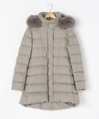 ＜ヘルノ/HERNO＞ 大きいサイズ ファー付ダウンコート(PI0709D)(クローバー) ベージュ(1900) 【三越・伊勢丹/公式】