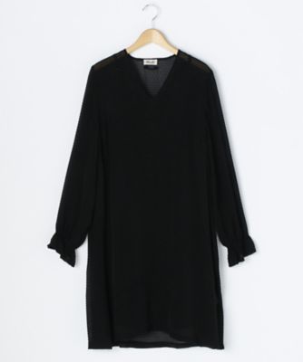 ＜バウムウンドヘルガーデン/BAUM UND PFERDGARTEN＞ 大きいサイズ シルクジャカードドレス(412-7240756)(クローバー) ブラック(9999BLACK) 【三越・伊勢丹/公式】