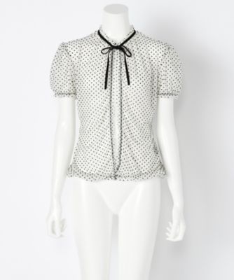＜Kriss Soonik/クリスソニック＞ Susan Velvet Dot Mesh Top 半袖(VD2) 【三越・伊勢丹/公式】