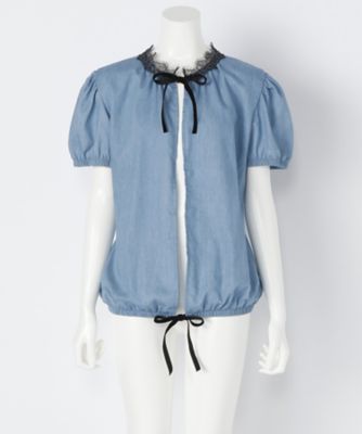 ＜Kriss Soonik/クリスソニック＞ Susan Denim Top 半袖(DEN1) LightBlue 【三越・伊勢丹/公式】