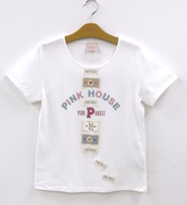 ＜PINK HOUSE/ピンクハウス＞ &starf;ロゴ・ネーム使いTシャツ(A2173UTS013) シロ(2) 【三越・伊勢丹/公式】