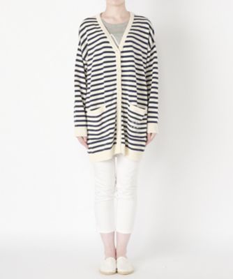 ＜To b. by agnes b.＞ FANCY BORDER CD LONG(3735WI88) ネイビー(681) 【三越・伊勢丹/公式】