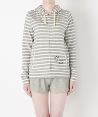 ＜To b. by agnes b.＞ BORDER HOODIE(3727WI90) グレー(830) 【三越・伊勢丹/公式】