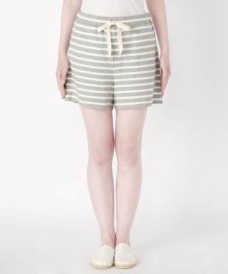 ＜To b. by agnes b.＞ BORDER SHORT PANTS(3728WI90) グレー(830) 【三越・伊勢丹/公式】