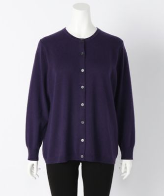 【SALE（伊勢丹）】＜LIFE AND DRESSER/ライフアンドドレッサー＞ 大きいサイズ 12G天竺カーディガン(16FWCLPCCM)(クローバープラス) パープル(822) 【三越・伊勢丹/公式】