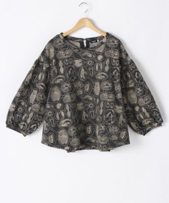 ＜マーブルシュッド/marble SUD＞ 大きいサイズ EMB巣ごもりカット アンド ソーン(259027F033259)(クローバープラス) チャコールグレー(09) 【三越・伊勢丹/公式】