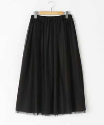 ＜SACRA/サクラ＞ 大きいサイズ TULLE スカート(117610121)(クローバー) ブラック(990) 【三越・伊勢丹/公式】