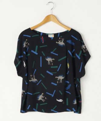 ＜mannine（マンナイン）＞ 大きいサイズ ブラウス(mnn2032)(クローバー) クロコン(A) 【三越・伊勢丹/公式】