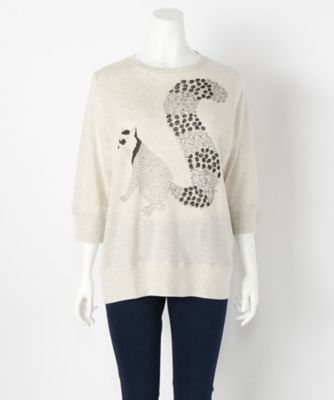 ＜マーブルシュッド/marble SUD＞ 大きいサイズ ワオキツネニット(234_017S003254*)(クローバープラス) ホワイト(01) 【三越・伊勢丹/公式】