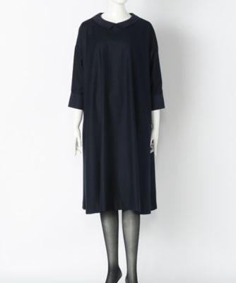 ＜ルウナミウ＞ 大きいサイズ Aライン衿付ワンピ-ス【15BR~17BR】(YCL-006 )(クローバー) ネイビー(75) 【三越・伊勢丹/公式】