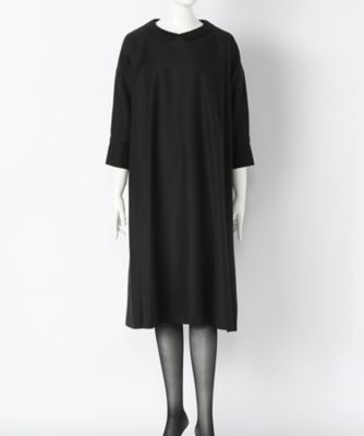 ＜ルウナミウ＞ 大きいサイズ Aライン衿付ワンピ-ス【15BR~17BR】(YCL-006 )(クローバー) ブラック(05) 【三越・伊勢丹/公式】