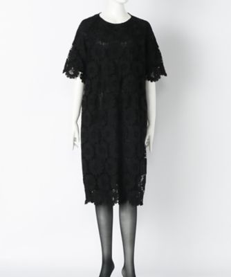 ＜ルウナミウ＞ 大きいサイズ 総レ-スワンピ-ス【15BR~17BR】(YCL-022 )(クローバー) ブラック(05) 【三越・伊勢丹/公式】