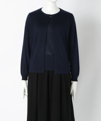 ＜ルウナミウ＞ 大きいサイズ アンサンブルニット(YCL-025 )(クローバー) ネイビー(75) 【三越・伊勢丹/公式】