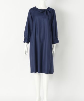 ＜ルウナミウ＞ 大きいサイズ 衿リボンワンピース【15BR~17BR】(YCL-008 )(クローバー) ブルー(70) 【三越・伊勢丹/公式】