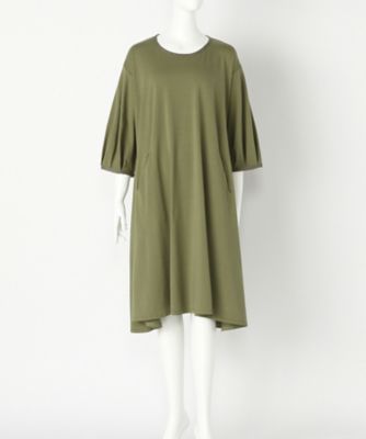 ＜リントゥラウル＞ 大きいサイズ パイピングAラインワピース(LNT-272)(クローバー) カーキ（54） 【三越・伊勢丹/公式】