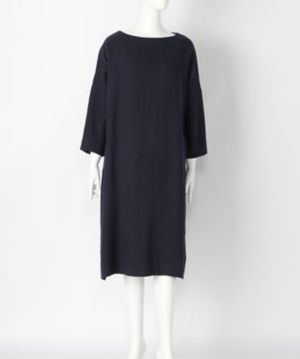 ＜リントゥラウル＞ 大きいサイズ ボートネックドルマンワンピース(LNTー5)(クローバー) ネイビー(75) 【三越・伊勢丹/公式】