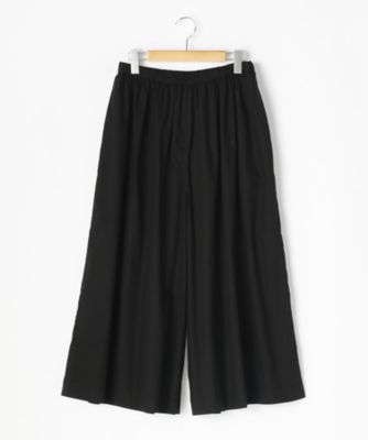 ＜リントゥラウル＞ 大きいサイズ タイプライターワイドパンツ(LNT-332)(クローバー) ブラック 【三越・伊勢丹/公式】